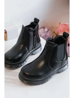 Dětské Kůže zateplené boty černé Porky