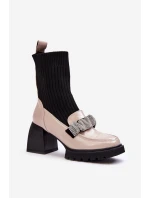 Botky Dámské se Soketou na Podpatku Bežové SBarski MR870-41