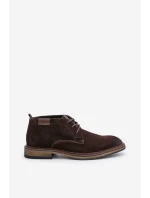 Semišové Pánské Boty Na Šněrování Tmavě Hnědé Big Star OO174145