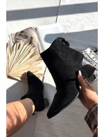 Dámské kotníkové boty na podpatku s tkaničkami černé Halisse