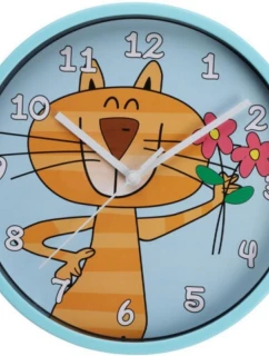 NÁSTĚNNÉ HODINY DĚTSKÉ 22,5 CM KOČKA