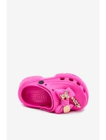 Dětské Dívčí Pantofle Pěnové S Mašlí A Ozdobami Fuchsie Selvana Dětské Dívčí Pantofle Pěnové S Mašlí A Ozdobami Fuchsie Selvana