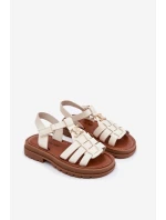 Dívčí sandály s ozdobným detailem béžové Serina Dívčí sandály s ozdobným detailem béžové Serina