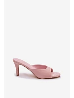 Dámské nazouváky na tenkém podpatku Růžové Revina