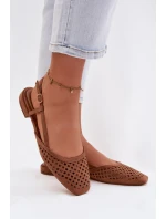 Okenní baleríny z eko semiše Camel Farivelle