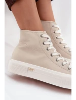 Dámské trampky na platformě LEE ISLA C WOMEN LOW – béžové