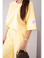 Dámský máslový komplet z viskózy mikina a široké kalhoty světle fialový Dámský máslový komplet z viskózy mikina a široké kalhoty světle fialový