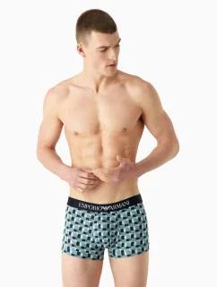 Pánské boxerky 111389 3F504 26642 zelenomodré - Emporio Armani