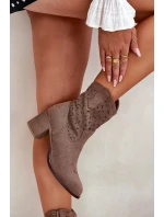 Boty na podpatku HY51-125 hnědé - Step in style