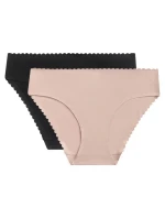 Dámské kalhotky 2 ks DIM BODY TOUCH MIDI BRIEF 2x - DIM - černá