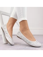 Kožená pohodlná polobotka Rieker W RKR649 bílá