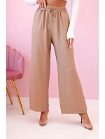 Viskózové kalhoty se širokými nohavicemi velbloud