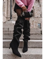 Nazouvací dámské kozačky na jehlovém podpatku černé Ysolienne Nazouvací dámské kozačky na jehlovém podpatku černé Ysolienne