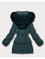 Tmavě zelená dámská zimní bunda s kapucí S'West (B8550-10) Tmavě zelená dámská zimní bunda s kapucí S'West (B8550-10)