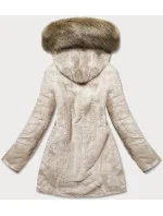 Béžová teplá oboustranná dámská zimní bunda (w610) Béžová teplá oboustranná dámská zimní bunda (w610)