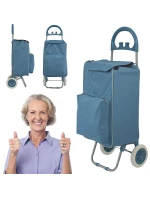 NÁKUPNÍ TAŠKA NA KOLEČKÁCH S RÁMEM 40L MODRÁ