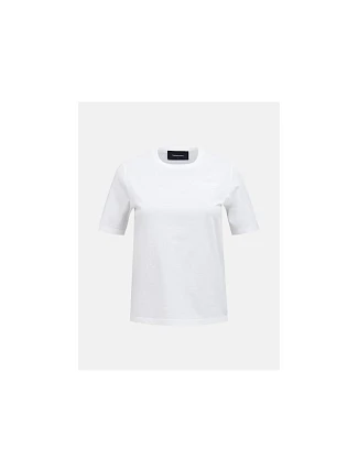 Dámské tričko PEAK PERFORMANCE W Original Small Logo Tee, bílá barva Dámské tričko PEAK PERFORMANCE W Original Small Logo Tee, bílá barva