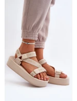 Dámské sandály na platformě Big Star NN274A528 béžové