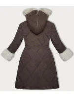 Coffee-béžová prošívaná zimní bunda s kožešinovou podšívkou Way Mode (WD202308) Coffee-béžová prošívaná zimní bunda s kožešinovou podšívkou Way Mode (WD202308)