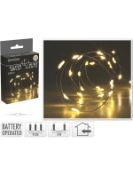 DRÁTĚNÁ SVĚTLA NA BATERIE GIRLANDA 100 VEDLA TEPLÁ BÍLÁ