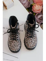 Dětské Botky Ocílené s Zipem Bežové Goopy