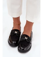 Lakované Dámské Mokasíny S Mašlí S.Barski HY51-319 Černé Lakované Dámské Mokasíny S Mašlí S.Barski HY51-319 Černé