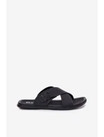 Pánské Kožené Sandały S Přezkou Big Star RR174076 Černé