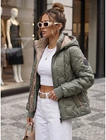 Dámská přechodová bunda s odnímatelnou kapucí, zelená, FashionStreet TY5778