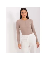 Tmavě béžová bavlněná halenka BASIC FEEL GOOD (RV-BZ-9211.26X)