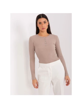 Tmavě béžová bavlněná halenka BASIC FEEL GOOD (RV-BZ-9211.26X)