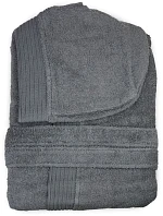 The One Towelling Bathrobe hooded Župan s kapucí 48.1021 anthracite The One Towelling Bathrobe hooded Župan s kapucí 48.1021 anthracite