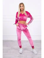 Velurová souprava s nápisem Queen fuchsia Velurová souprava s nápisem Queen fuchsia