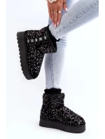 Dámské sněhule na platformě zdobené flitry, černá Silmo Dámské sněhule na platformě zdobené flitry, černá Silmo