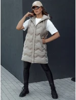 Dámská prošívaná vesta s kapucí TAMIRA béžová FashionStreet TY4528