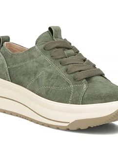 Zelené kožené tenisky na platformě Filippo DP7959 – dámské