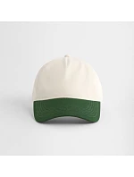 Beechfield B 67 5 panelová kontrastní kšiltovka 53.0067 natural/forest green