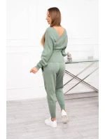 Dvoudílný svetrový set tmavě mátový