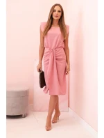 Dámská pruhovaná bavlněná šaty s V výstřihem a knoflíky tmavě mátová Dámská pruhovaná bavlněná šaty s V výstřihem a knoflíky tmavě mátová