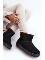 Dámské zimní boty s vyplněním z kožešiny černé Big Star MM274158
