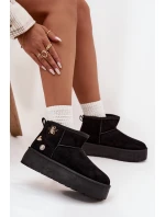 Dámské sněhule na platformě s přezkami černé Maelle