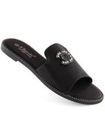 Pohodlné žabky se zirkony S.Barski W OLI258A černá Pohodlné žabky se zirkony S.Barski W OLI258A černá