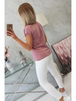 Tmavě růžová halenka s potiskem rtů Tmavě růžová halenka s potiskem rtů