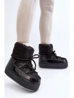 Dámské zimní boty s mašlí černé Toolsa