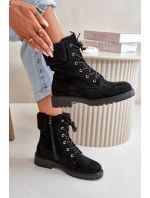 Dámské podšité boty workery na zip černé Mivael