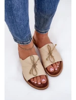 Zazoo 2659 Kožené Dámské Pantofle Béžové Zazoo 2659 Kožené Dámské Pantofle Béžové