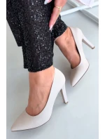 Dámské eko-kožené lodičky Sergio Leone – světle béžové Dámské eko-kožené lodičky Sergio Leone – světle béžové