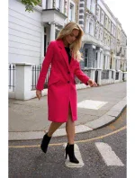 Kabát na knoflíky M758 fuchsiový -Moe Kabát na knoflíky M758 fuchsiový -Moe