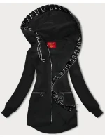 Černá jednoduchá dámská mikina s ozdobným zipem (AMG-37)