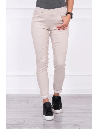 Kalhoty barevné džínové béžové