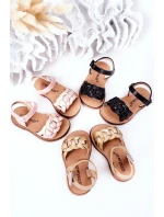 Dětské Sandály S Hadím Vzorem Zlaté Baxlee Dětské Sandály S Hadím Vzorem Zlaté Baxlee